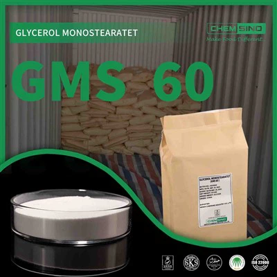 Additifs alimentaires No CAS :31566-31-1 Monostéarate de glycérol GMS 60 en poudre