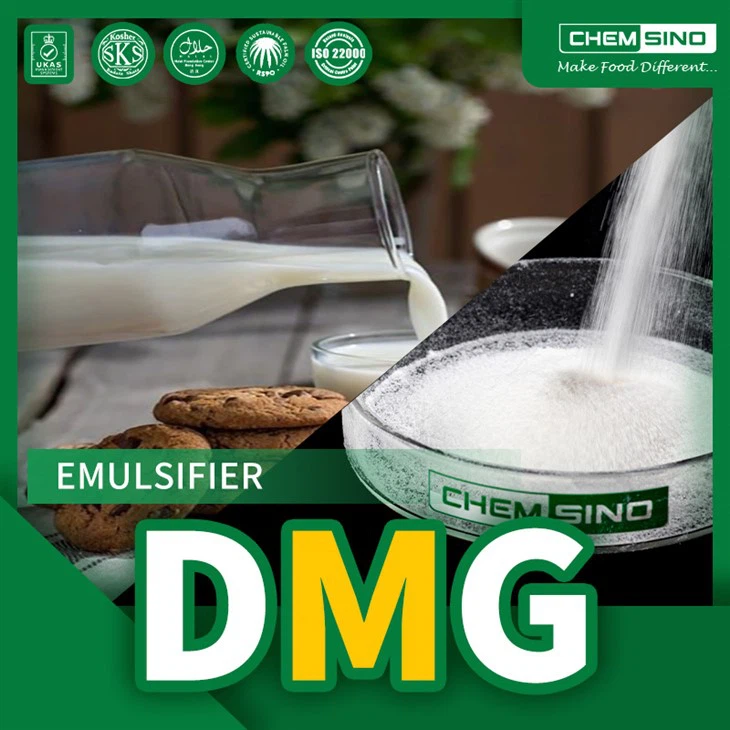 Largement utilisé pour les produits laitiers Poudre distillée de monoglycéride DMG N° CAS 123-94-4